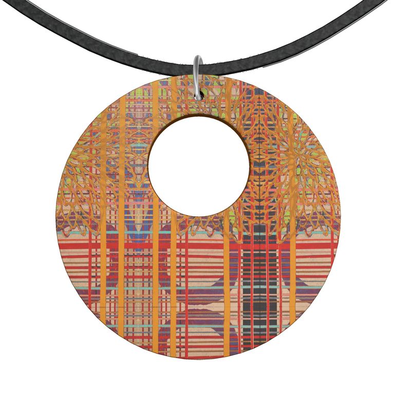 SYNAPSE Round Wooden Pendant Necklace