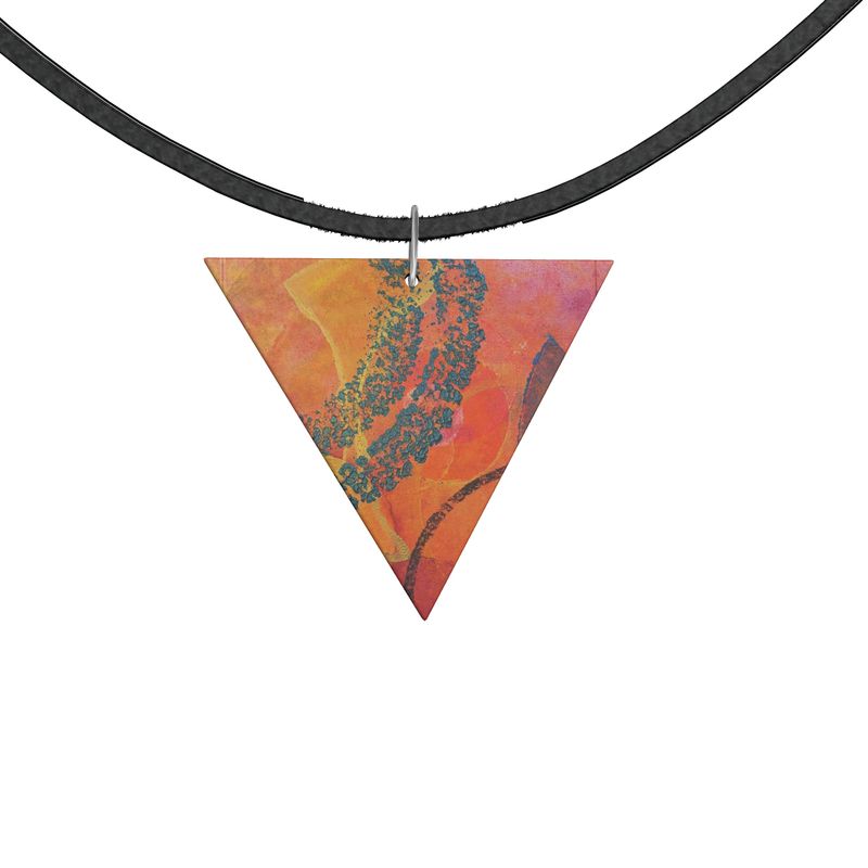 DIAPHANOUS Angular Wooden Pendant Necklace