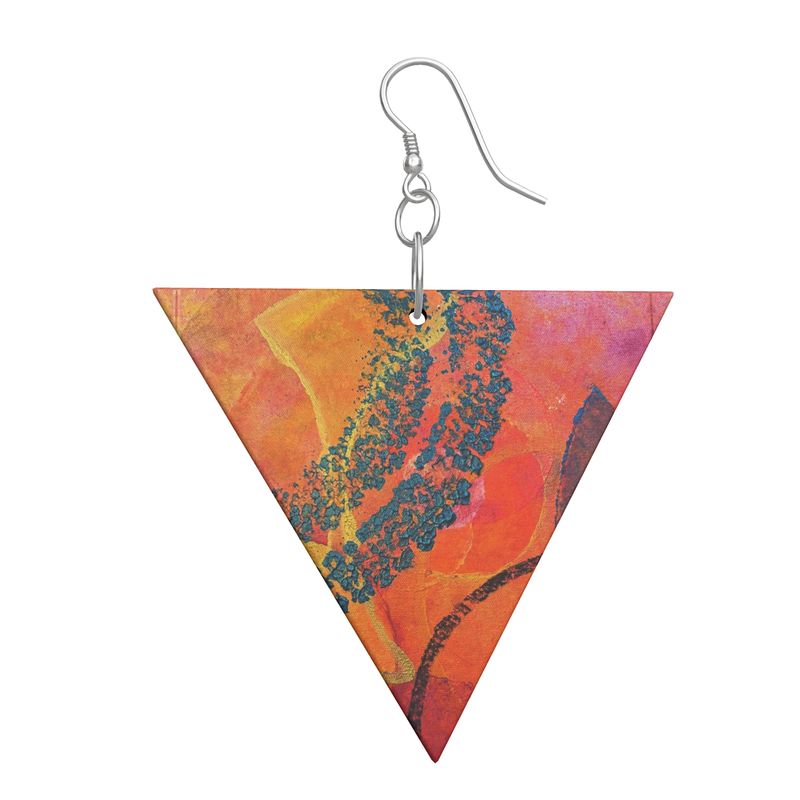 DIAPHANOUS Angular Wooden Dangle Earrings