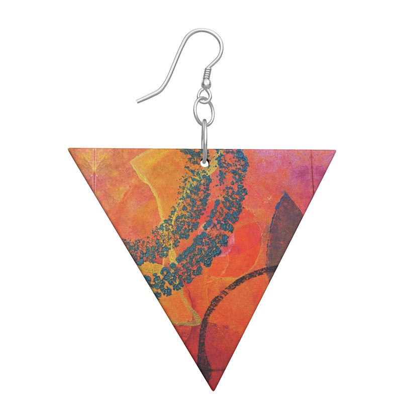 DIAPHANOUS Angular Wooden Dangle Earrings