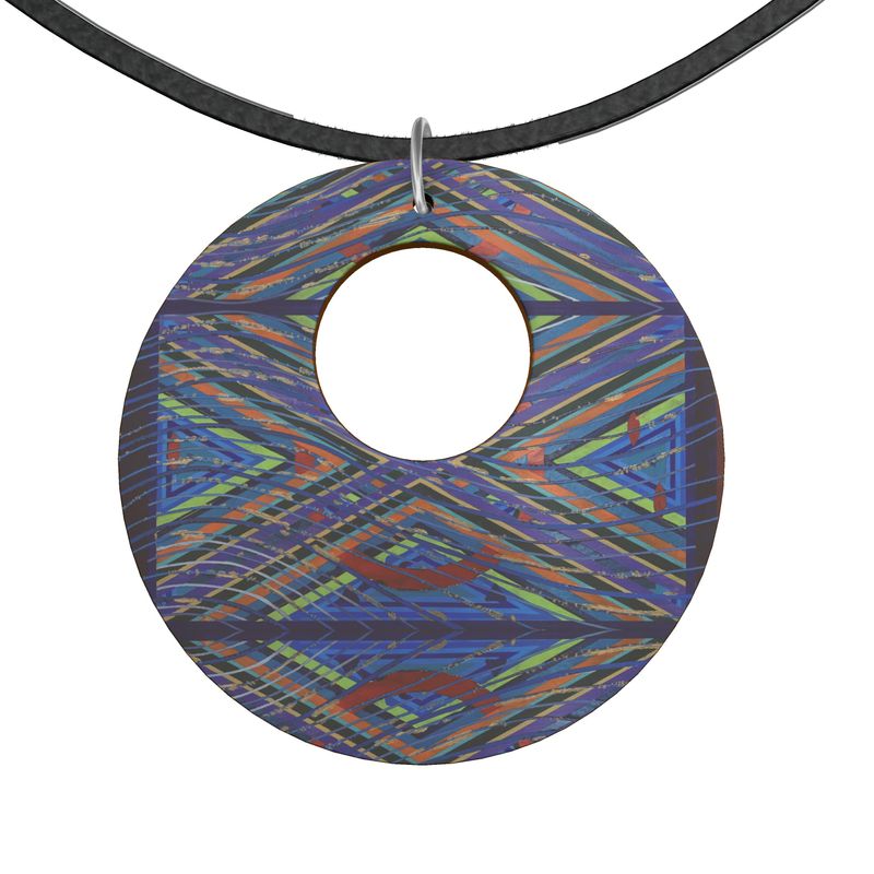 KINTSUGI Round Wooden Pendant Necklace