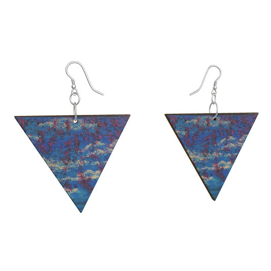 THE PERSISTENCE OF SUMMER Angular Wooden Dangle Earrings
