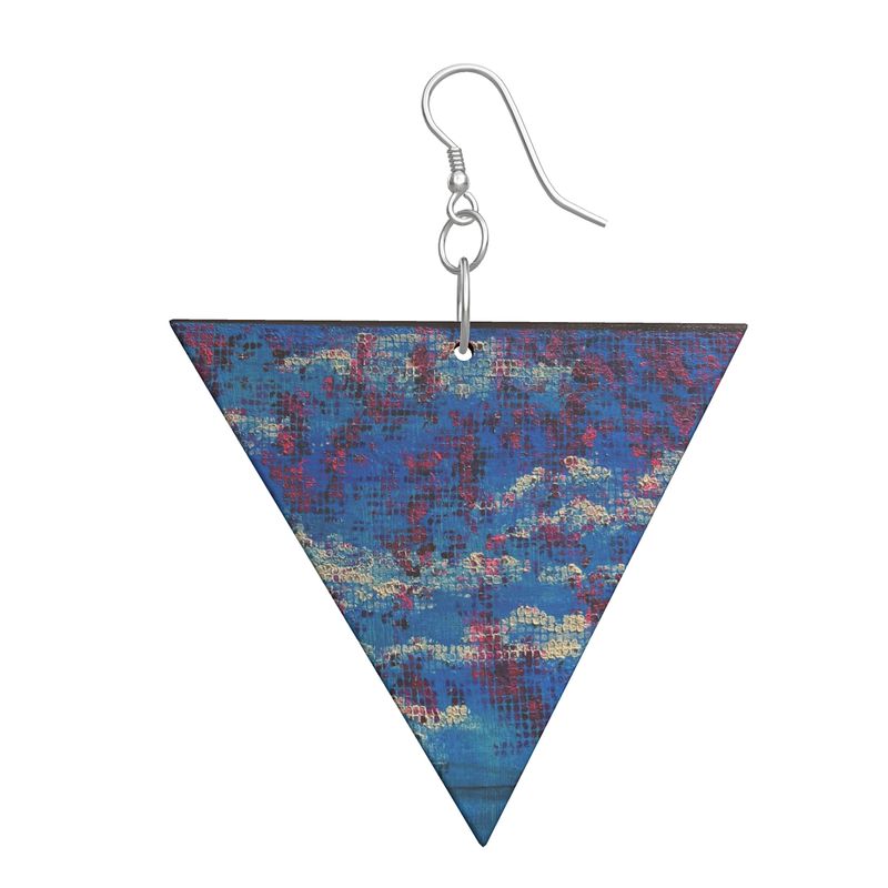 THE PERSISTENCE OF SUMMER Angular Wooden Dangle Earrings