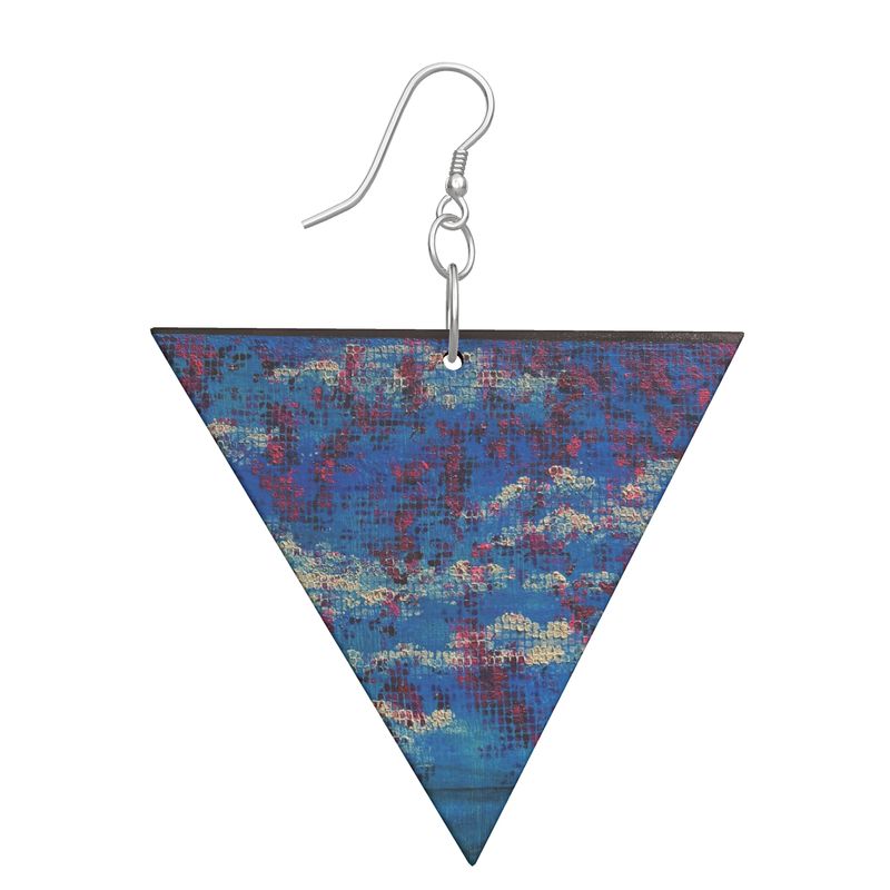 THE PERSISTENCE OF SUMMER Angular Wooden Dangle Earrings