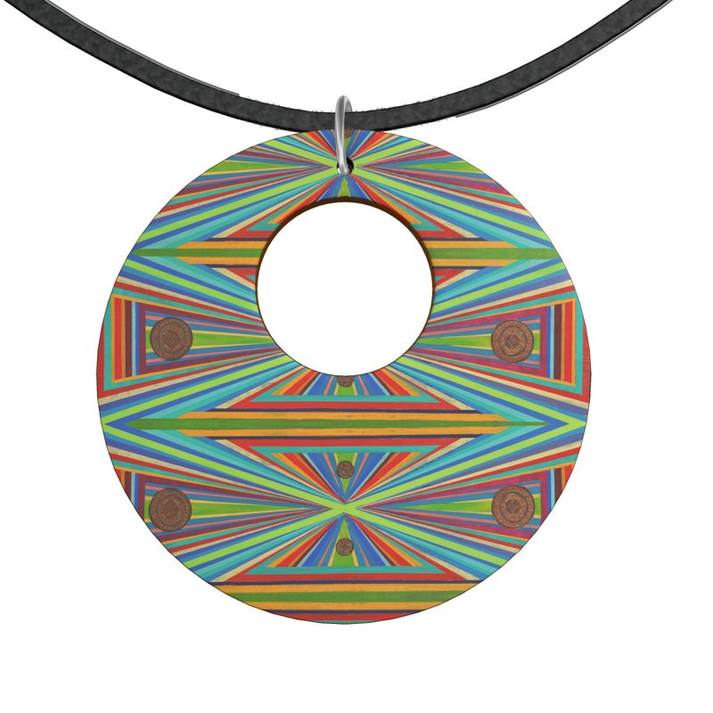 BONA FORTUNA Round Wooden Pendant Necklace