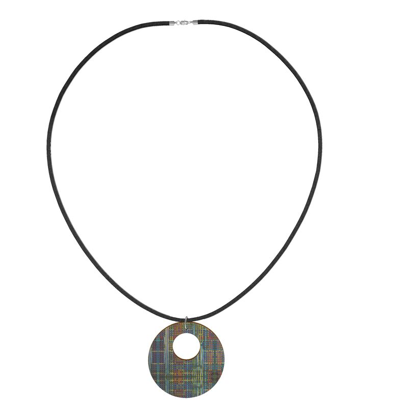 TAPESTRY Round Wooden Pendant Necklace