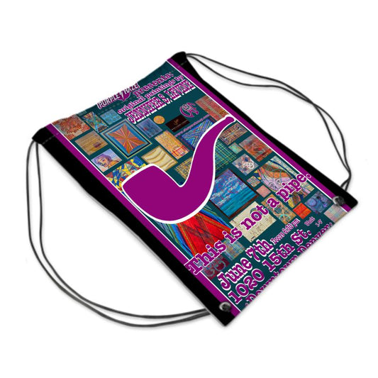 THIS IS NOT A PIPE (BLK) Drawstring Bag