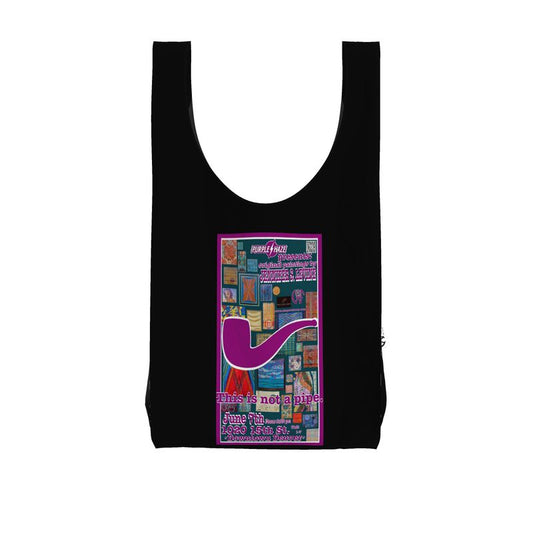 THIS IS NOT A PIPE (BLK) Parachute Shopping Bag