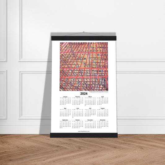 TEMPERAMENT 2024 Year at a Glance on Premium Matte Paper Calendar with Hanger