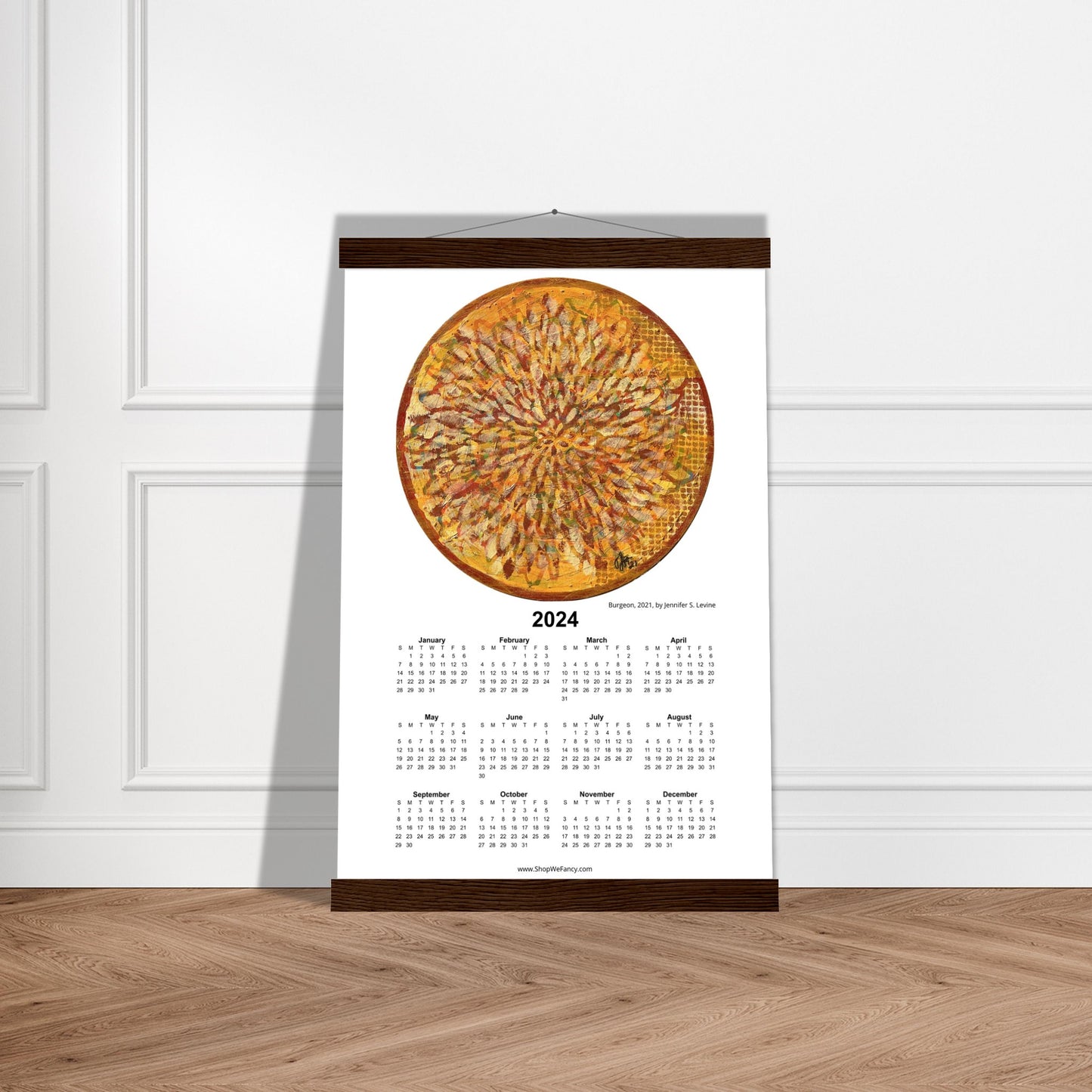 BURGEON 2024 Year at a Glance on Premium Matte Paper Calendar with Hanger