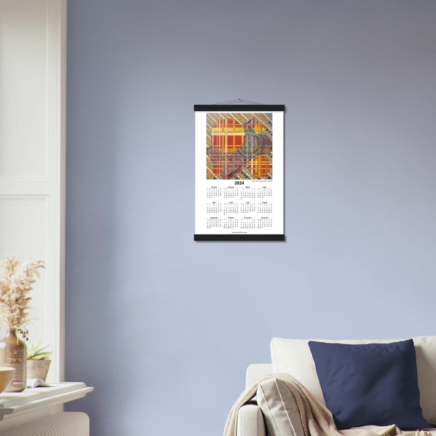 VENEER 2024 Year at a Glance on Premium Matte Paper Calendar with Hanger