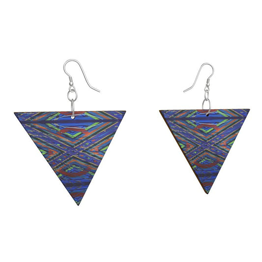 KINTSUGI Angular Wooden Dangle Earrings