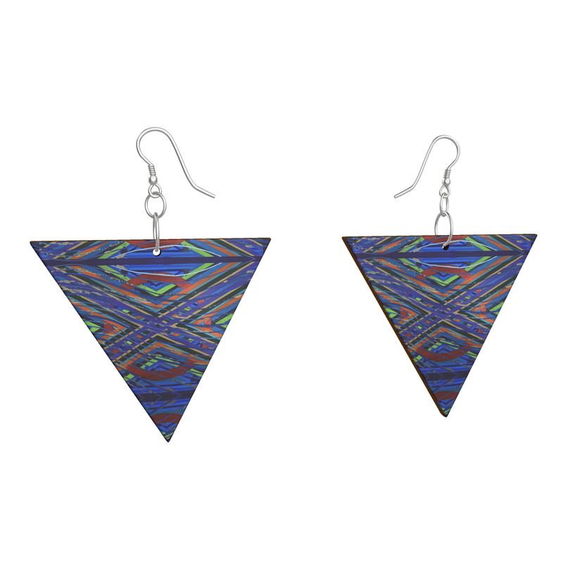 Wooden Earrings: Geometric Shape