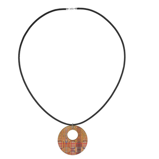 SYNAPSE Round Wooden Pendant Necklace