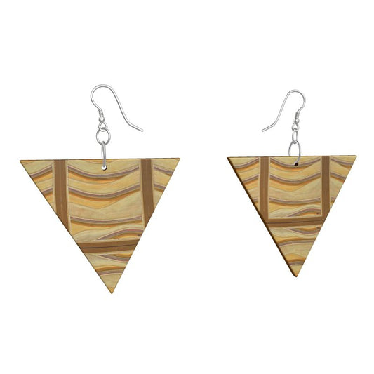 WINDWARD Angular Wooden Dangle Earrings