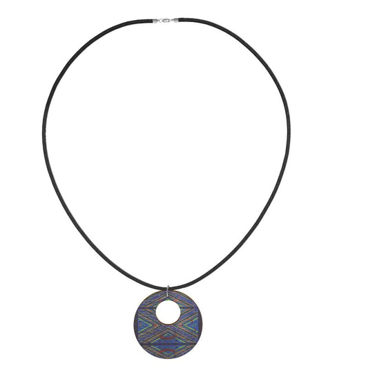 KINTSUGI Round Wooden Pendant Necklace
