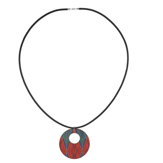 GROUNDED Round Wooden Pendant Necklace