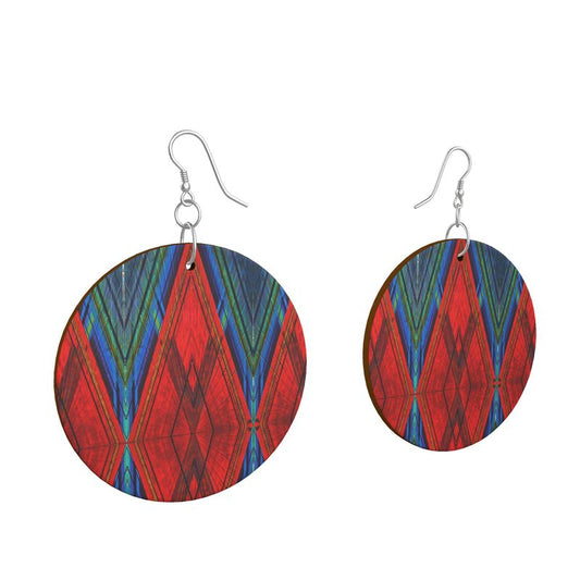 GROUNDED Round Wooden Dangle Earrings