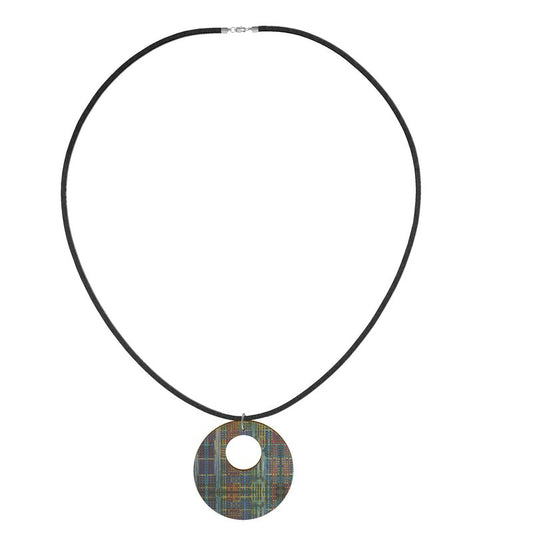 TAPESTRY Round Wooden Pendant Necklace