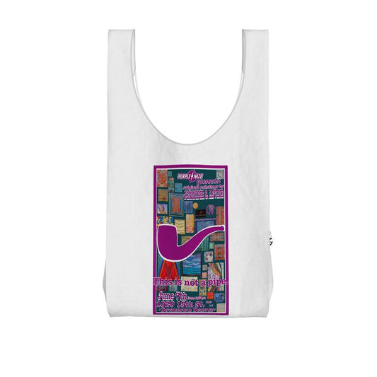 THIS IS NOT A PIPE (WHT) Parachute Shopping Bag