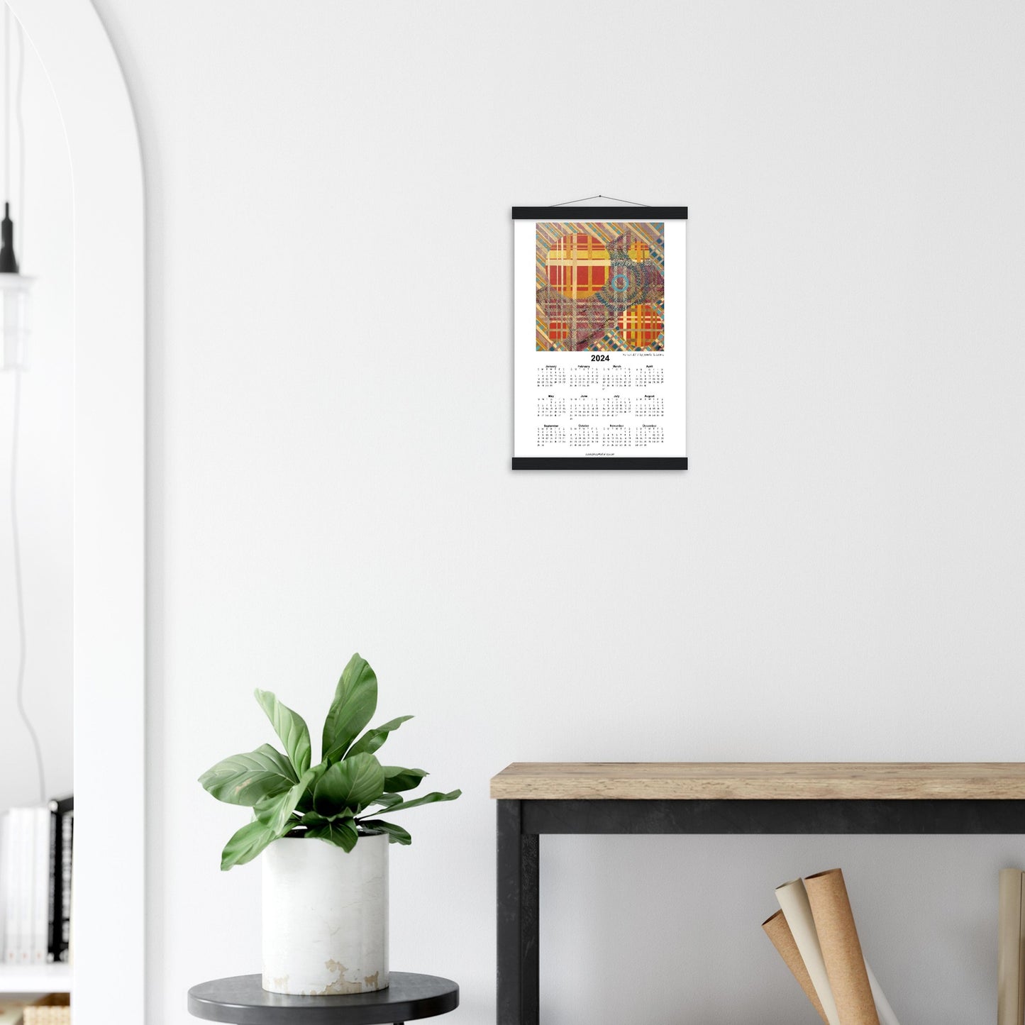 VENEER 2024 Year at a Glance on Premium Matte Paper Calendar with Hanger