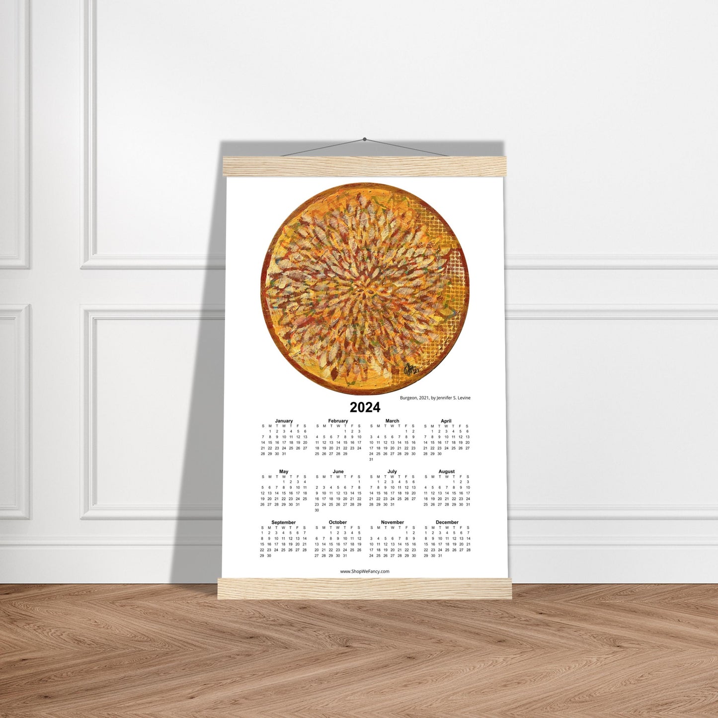 BURGEON 2024 Year at a Glance on Premium Matte Paper Calendar with Hanger