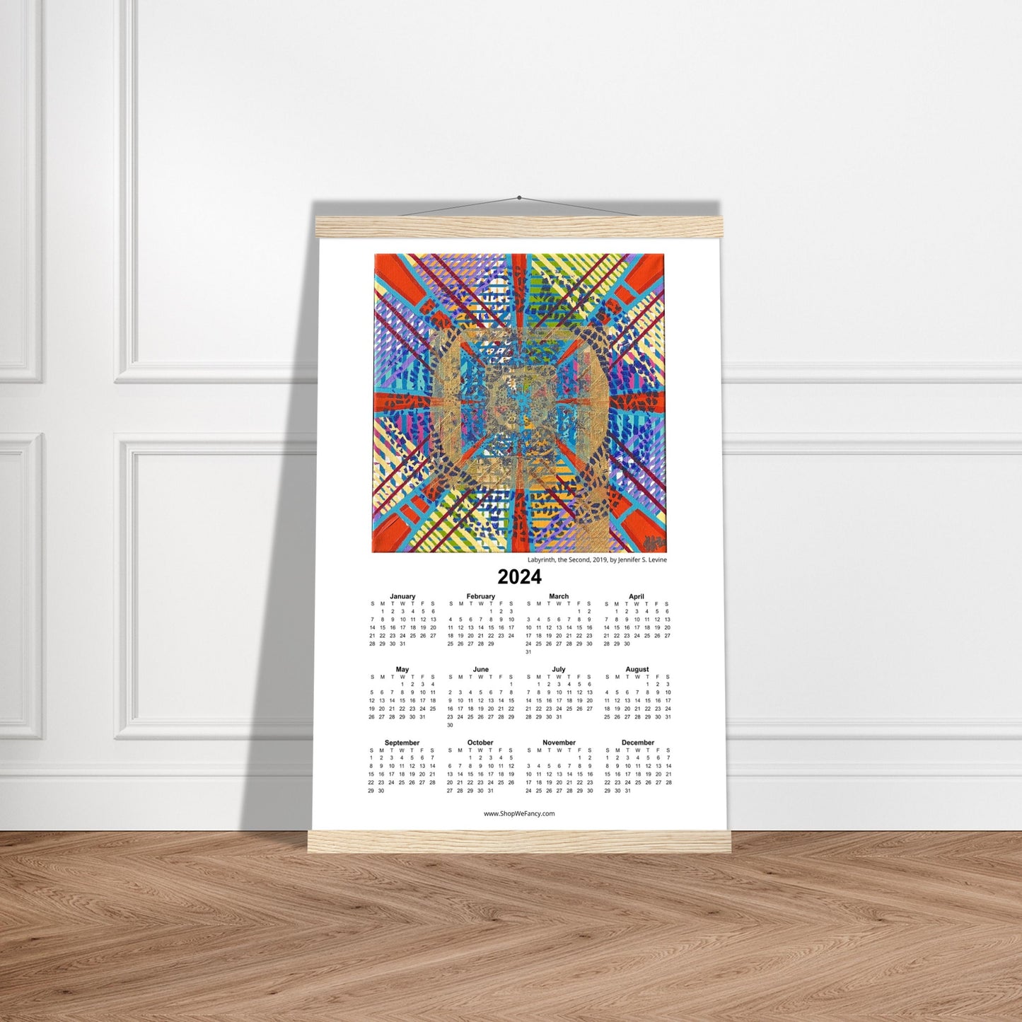LABYRINTH, THE SECOND 2024 Year at a Glance on Premium Matte Paper Calendar with Hanger