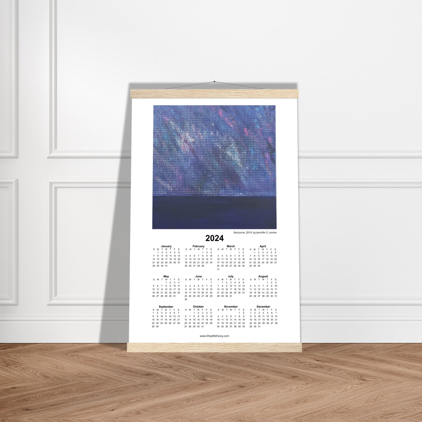 NOCTURNE 2024 Year at a Glance on Premium Matte Paper Calendar with Hanger