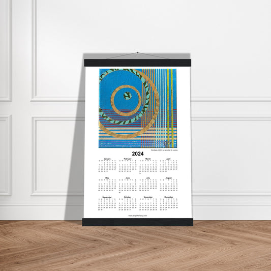 OSCILLATE 2024 Year at a Glance on Premium Matte Paper Calendar with Hanger