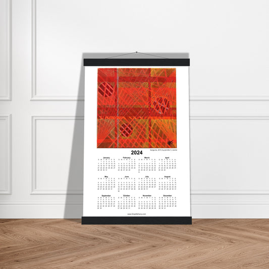 SANGUINE 2024 Year at a Glance on Premium Matte Paper Calendar with Hanger